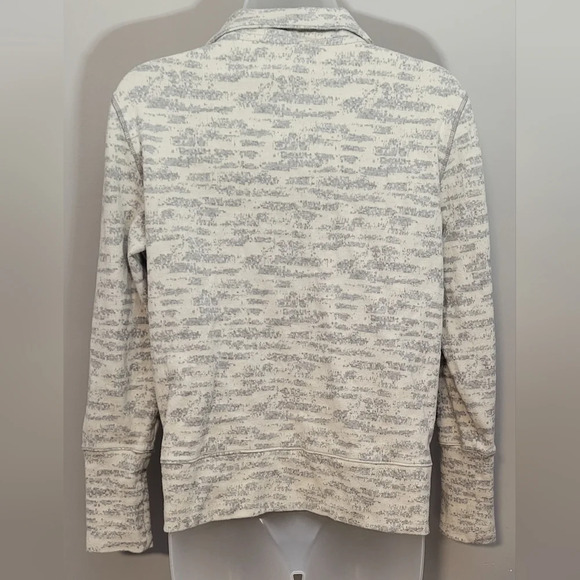 Zyia Active full zip-up collared jacket abstract design cream & gray, womens med - Picture 7 of 12
